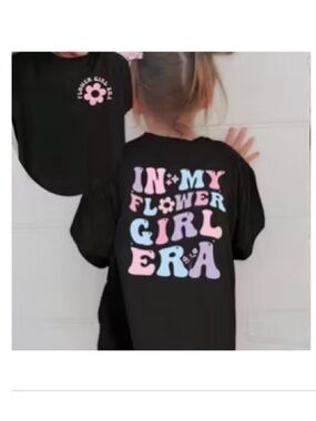 Black Kids Graphic Tee - In My Flower Girl Era